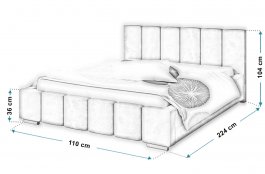 Čalouněná postel Maxima 90/200 cm s úložným prostorem fuego