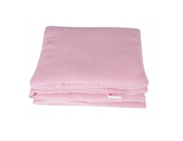 Polštářek + deka do kočárku mušelín s výplní - růžová
