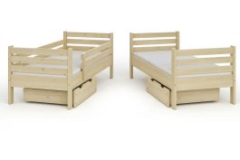 Patrová postel MIKOL 2v1 - 200x90 cm bílá + rošty ZDARMA