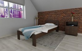 Postel z masivu Šárka 80x200 cm ořech + rošt ZDARMA