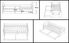 Postel School N20S 160/80 cm + matrace + šuplík 