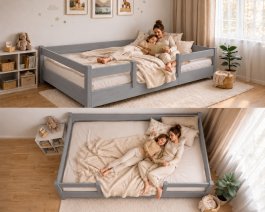 Rostoucí postel Montessori Tobi šedá 140x200 cm + rošt ZDARMA produkt