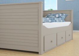 Postel Lahti 90-180/200 cm + rošt rozkládací - šedá