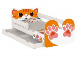 Postel Kočka oranž 180/80 cm + matrace + šuplík produkt