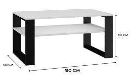 Konferenční stolek 90 x 58 cm 1P - bílá / černá