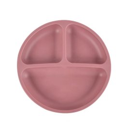 Silikonový talíř pro děti Smile - růžový