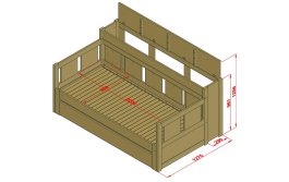 Postel Rimini II 90-180/200 cm + rošty rozkládací s úložným boxem - bílá
