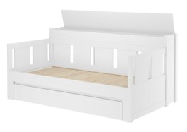 Postel Rimini II 90-180/200 cm + rošty rozkládací s úložným boxem - bílá