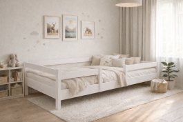 Rostoucí postel Montessori Tobi bílá 120x200 cm + rošt ZDARMA 