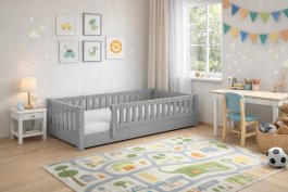 Zvětšit 3v1 Rostoucí postel Montessori Lora šedá 90/200 cm + rošt ZDARMA