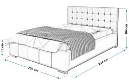Čalouněná postel Napoli 180/200 cm s úložným prostorem jasmine 