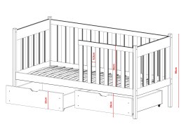 Postel z masivu Amelia 80/200 cm - ŠEDÁ + rošt ZDARMA