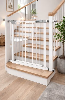 Zábrana Pupyhou 63-70 cm - dveře/schody - bílá