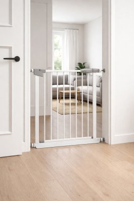 Zábrana Pupyhou 63-70 cm - dveře/schody - bílá
