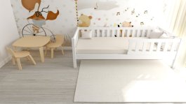 Postel Montessori Matylda 120x200 cm - BÍLÁ + rošt ZDARMA 