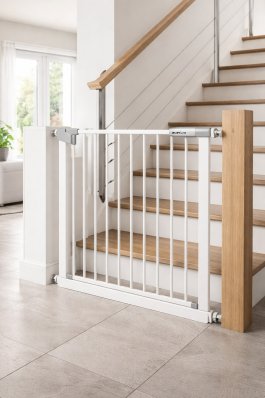 Zábrana Pupyhou 63-70 cm - dveře/schody - bílá