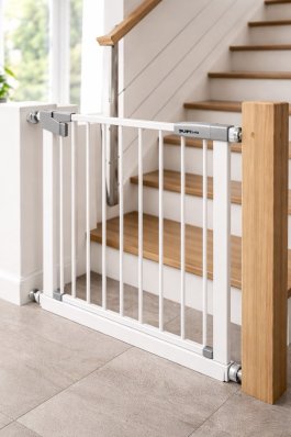 Zábrana Pupyhou 63-70 cm - dveře/schody - bílá