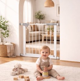 Zábrana Pupyhou 63-70 cm - dveře/schody - bílá